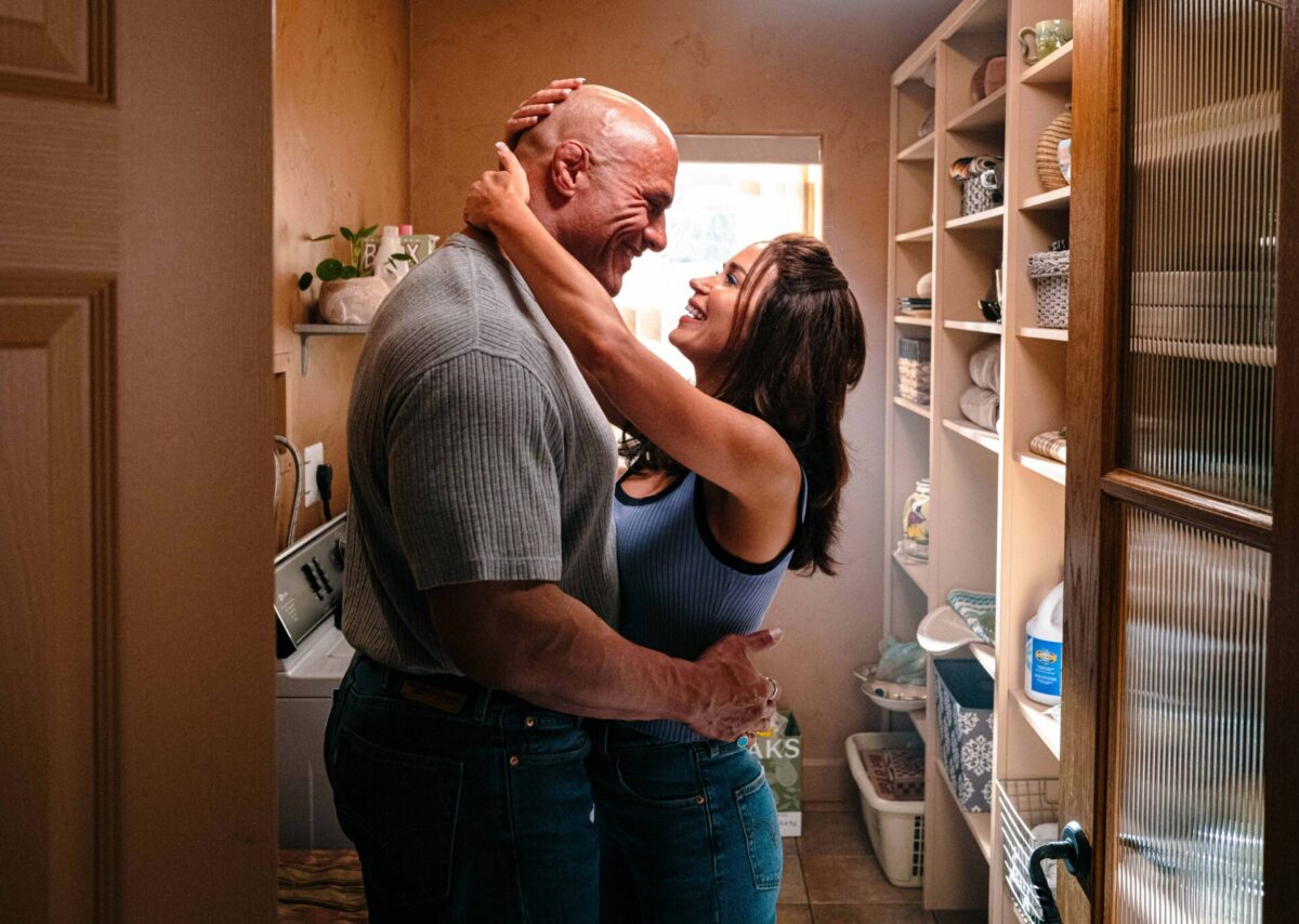 Dwayne "The Rock" Johnson and Emily Blunt in "The Smashing Machine" / Photo Credit: A24